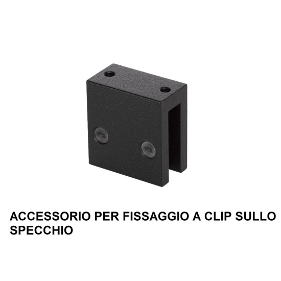 Applique nero per specchio da bagno 18w 3000k fissaggio clip