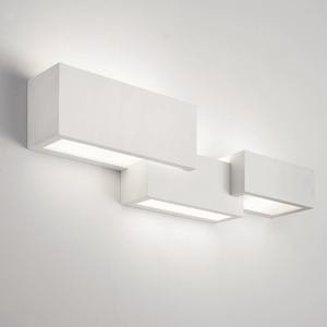 Applique di gesso bianco design moderna rettangolare paro ideal lux