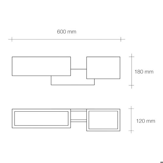 Applique di gesso bianco design moderna rettangolare paro ideal lux