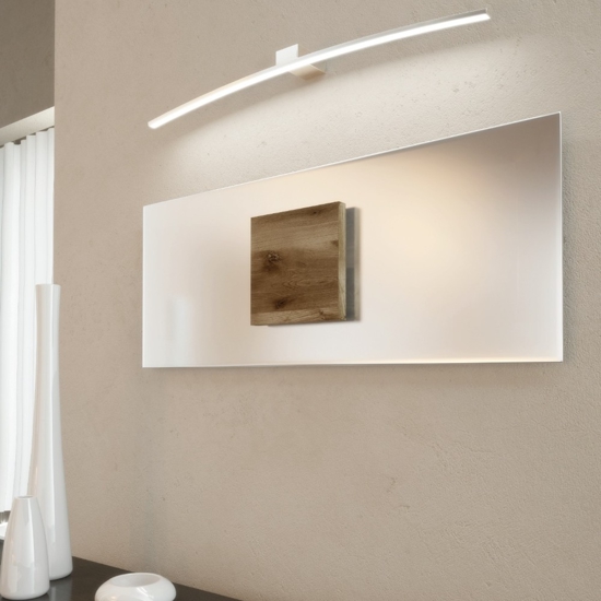 Applique per specchio da bagno cromo 3000k design curvo toplight