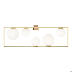 Grande applique lampada da parete oro 5 luci vetro bianco miloox buble