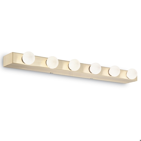 Prive ap6 ideal lux applique per specchio bagno 6 luci ottone 60,5cm