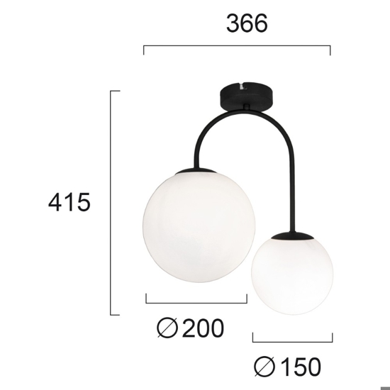 Plafoniera moderna design per interni nera