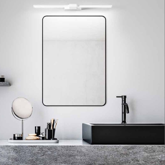 Applique per specchio bagno orientabile 91cm bianco 16w 3000k line perenz illuminazione