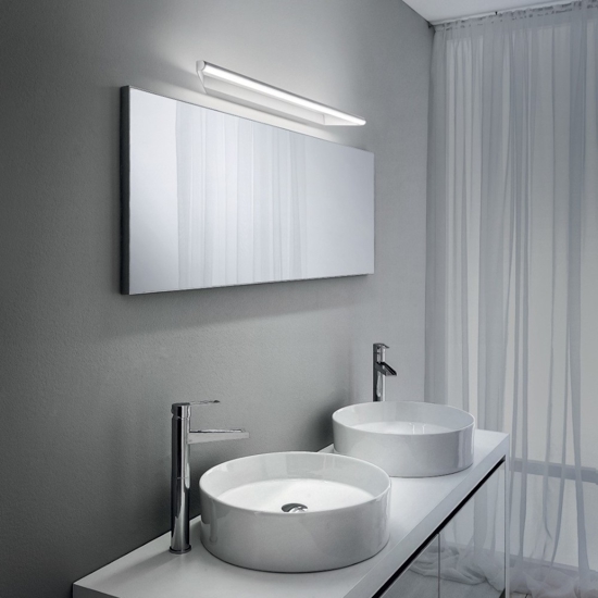 Linealight circular applique da bagni bianca 8w 42,9cm luce sopra specchio