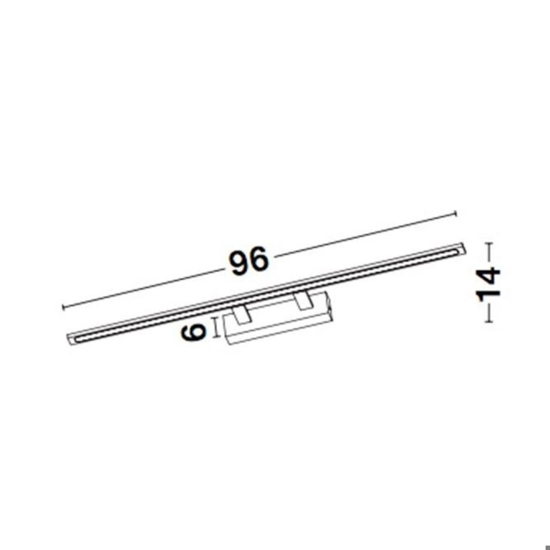 Applique per specchio da bagno nero led 30w 3000k