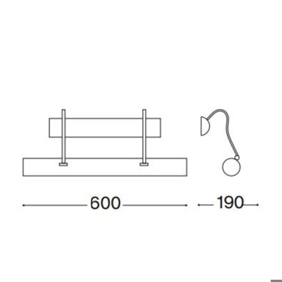 Mirror-10 ap4 applique da bagni nickel parabola orientabile 60cm