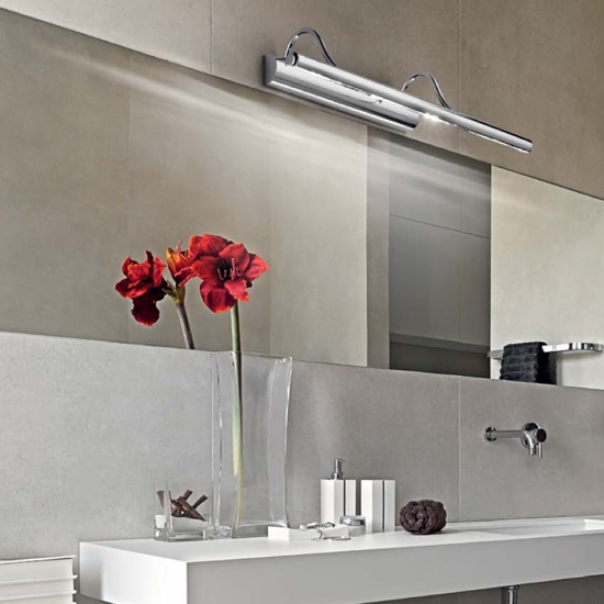 Mirror-10 ap4 applique per specchio da bagno cromo lucido orientabile 60cm