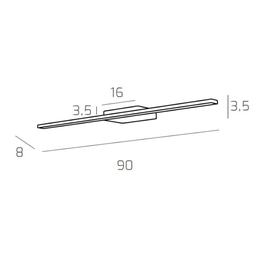 Applique da bagno bianco 14w 3000k line toplight