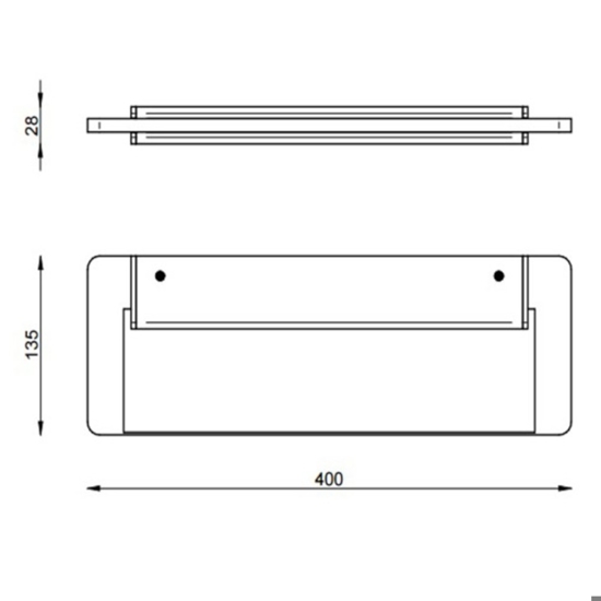 Applique per specchio da bagni linea light skinny alluminio 40cm ip44