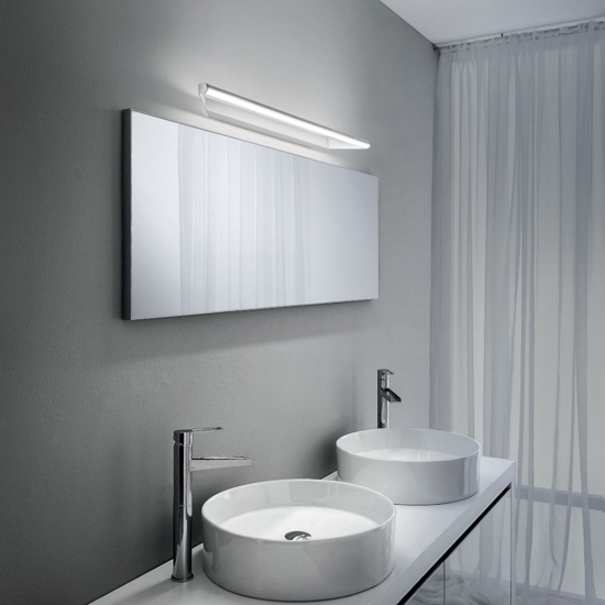 Applique specchio da bagno circular linea light cromo 8w