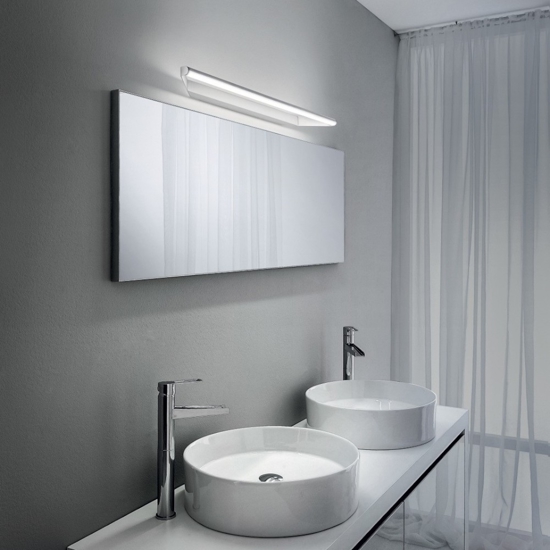 Linea light applique specchio 62,9cm bagno circular cromo 11w