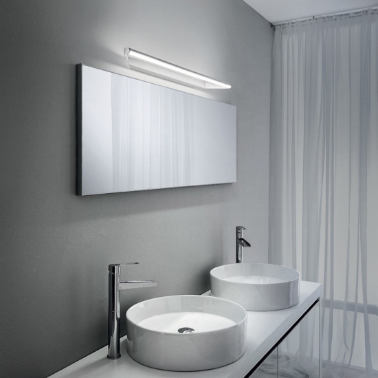 Linea light applique led 19w specchio bagno bianca circular