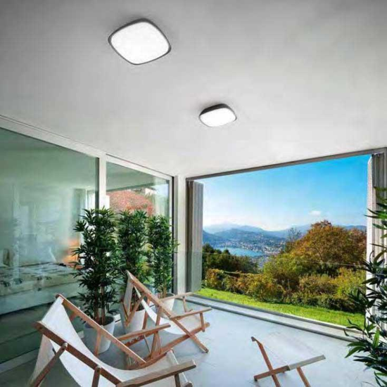 Plafoniere da esterno ip65 20w 4000k grigio antracite gea luce asman