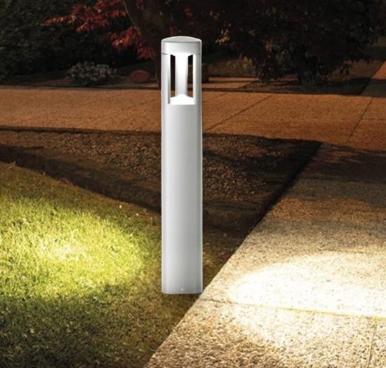 Gea luce janet lampione da giardino moderno grigio metallizzato