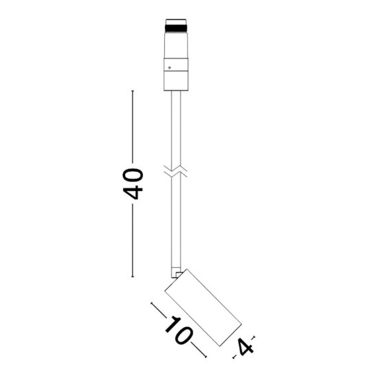 Faretto da incasso a sospensione h40cm nero  7w 3000k cri90 spoty