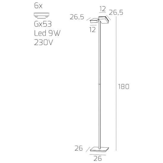 Piantana moderna bianca 2 parabole orientabili lampadine led