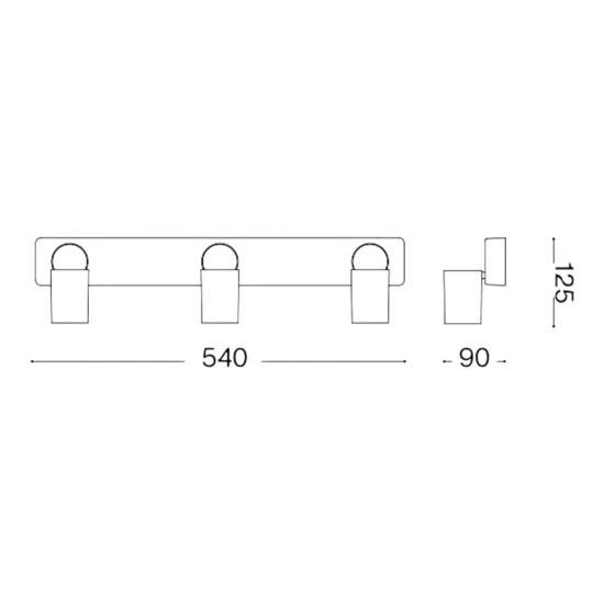 Rudy pl3 square ideal lux bianco plafoniera con 3 faretti led 7w 3000k