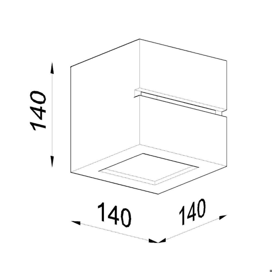 Applique moderna cubo di gesso bianco pitturabile per interni