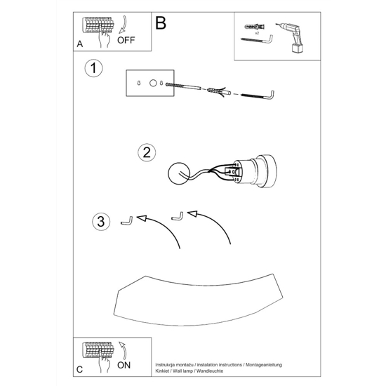 Applique di gesso mensola curva bianca