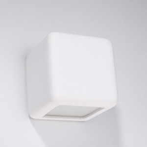 Lampada cubo applique gesso bianco pitturabile