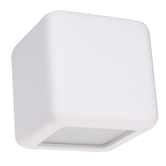 Lampada cubo applique gesso bianco pitturabile