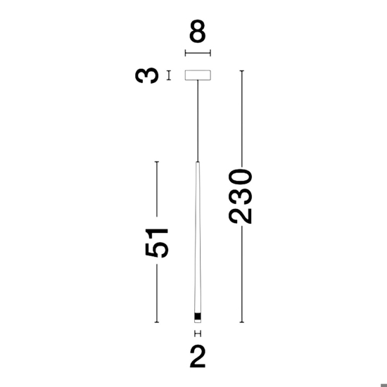 Lampadario a sospensione led per comodino 3w 3000k nero