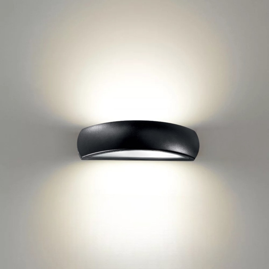 Giove ap1 ideal lux applique curvo da esterno nero ip54 luce biemissione