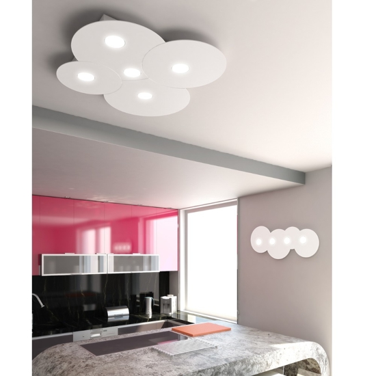 Plafoniera led moderna bianca cloud toplight