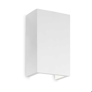 Ideal lux flash ap1 high applique in gesso bianco rettangolare