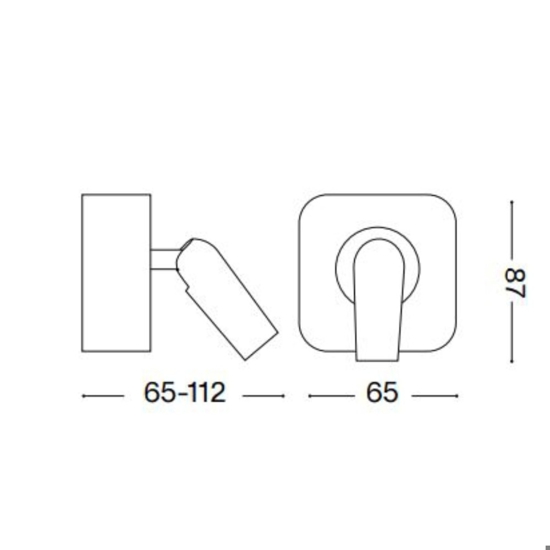 Bean ap square ideal luxapplique da comodino ottone luce orientabile led 3000k