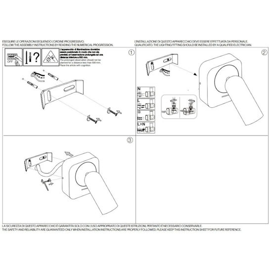 Bean ap square ideal luxapplique da comodino ottone luce orientabile led 3000k