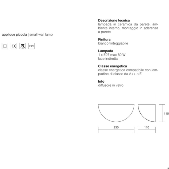 Applique di gesso bianco pitturabile per interni