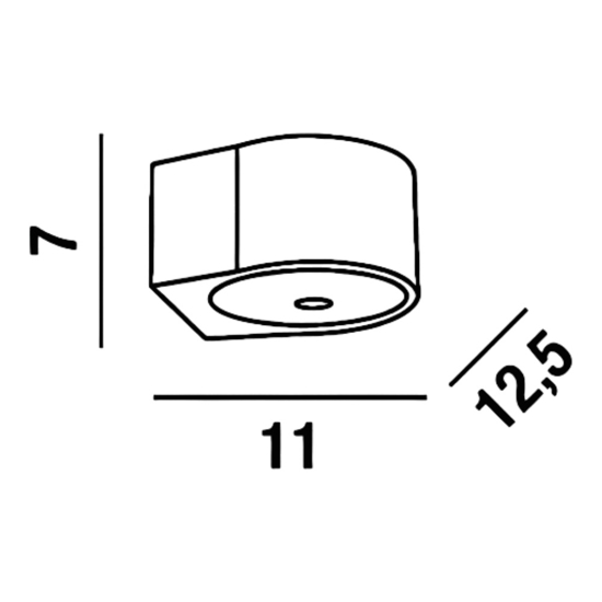 Applique da esterno moderna grafite  12w 3000k vision perenz