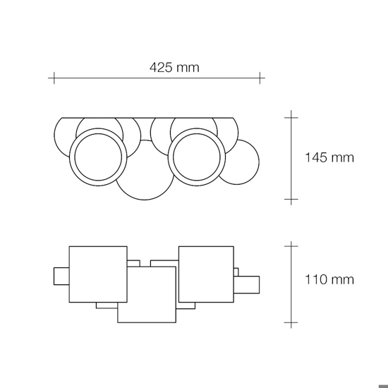 Chio sforzin applique di gesso pitturabile moderna bianca 3 luci