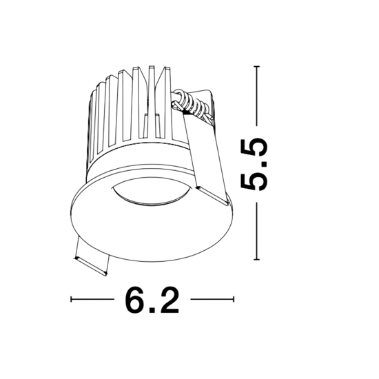 Faretto incasso tondo bianco  per cartongesso 9w 3000k