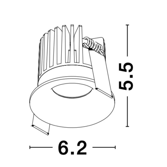 Faretto nero tondo da incasso  9w 3000k per cartongesso