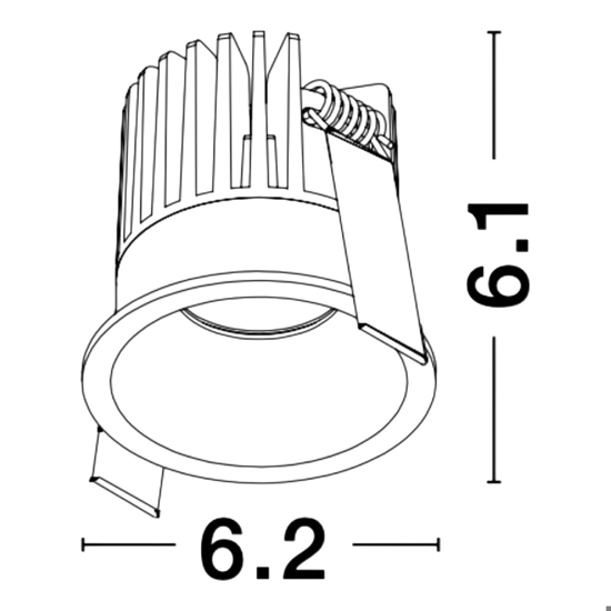 Faretto tondo bianco incasso  9w 3000k per cartongesso