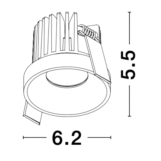 Faretto incasso  tondo bianco per cartongesso 9w 3000k