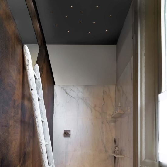 Faretto nero da incasso soffitto  1w 3000k per bagno doccia