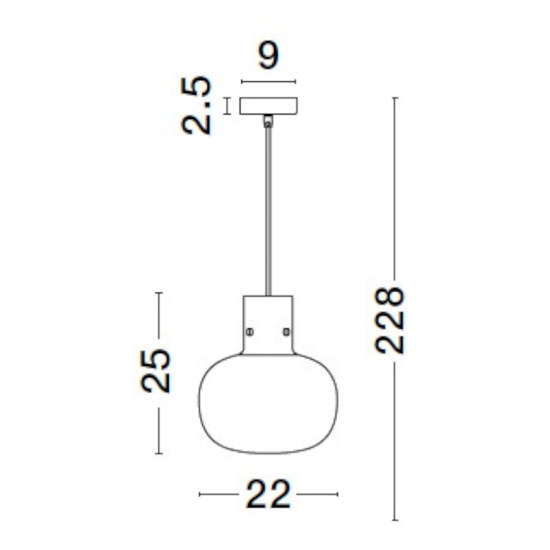 Lampada a sospensione minimalista boccia vetro oro