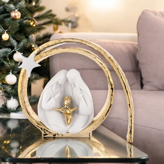 Statuina presepe di natale moderno vortice oro h30 bongelli preziosi