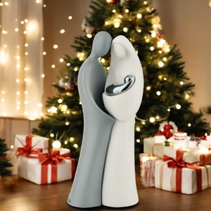 Bongelli preziosi presepe h26 famiglia stilizzata grigio moderno