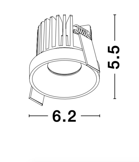 Faretto nero tondo incasso a soffitto  9w 3000k