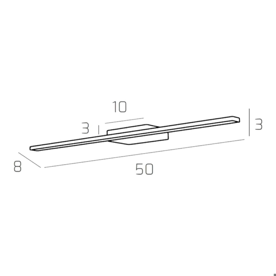 Applique specchio da bagno cromato 50cm 6w 4000k