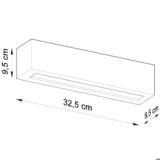 Applique rettangolare di gesso bianco pitturabile