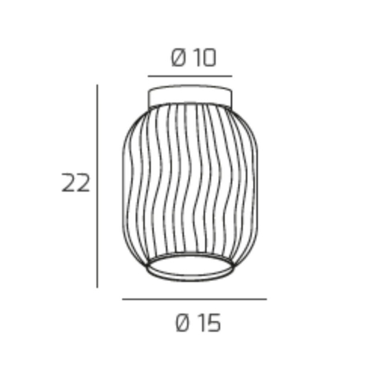 Plafoniera moderna toplight tender design vetro rigato ambra struttura ottone