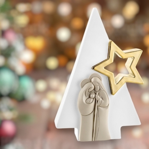 Statuetta presepe di natale sstella h13 bianco nocciola bongelli preziosi