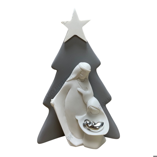 Bongelli preziosi presepe albero di natale grigio h15