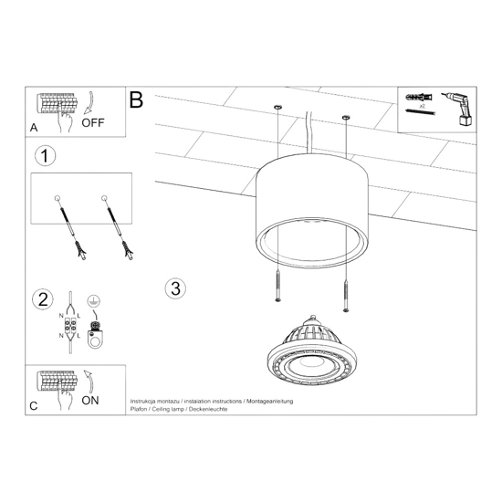 Faretto led da soffitto cemento grigio cilindro